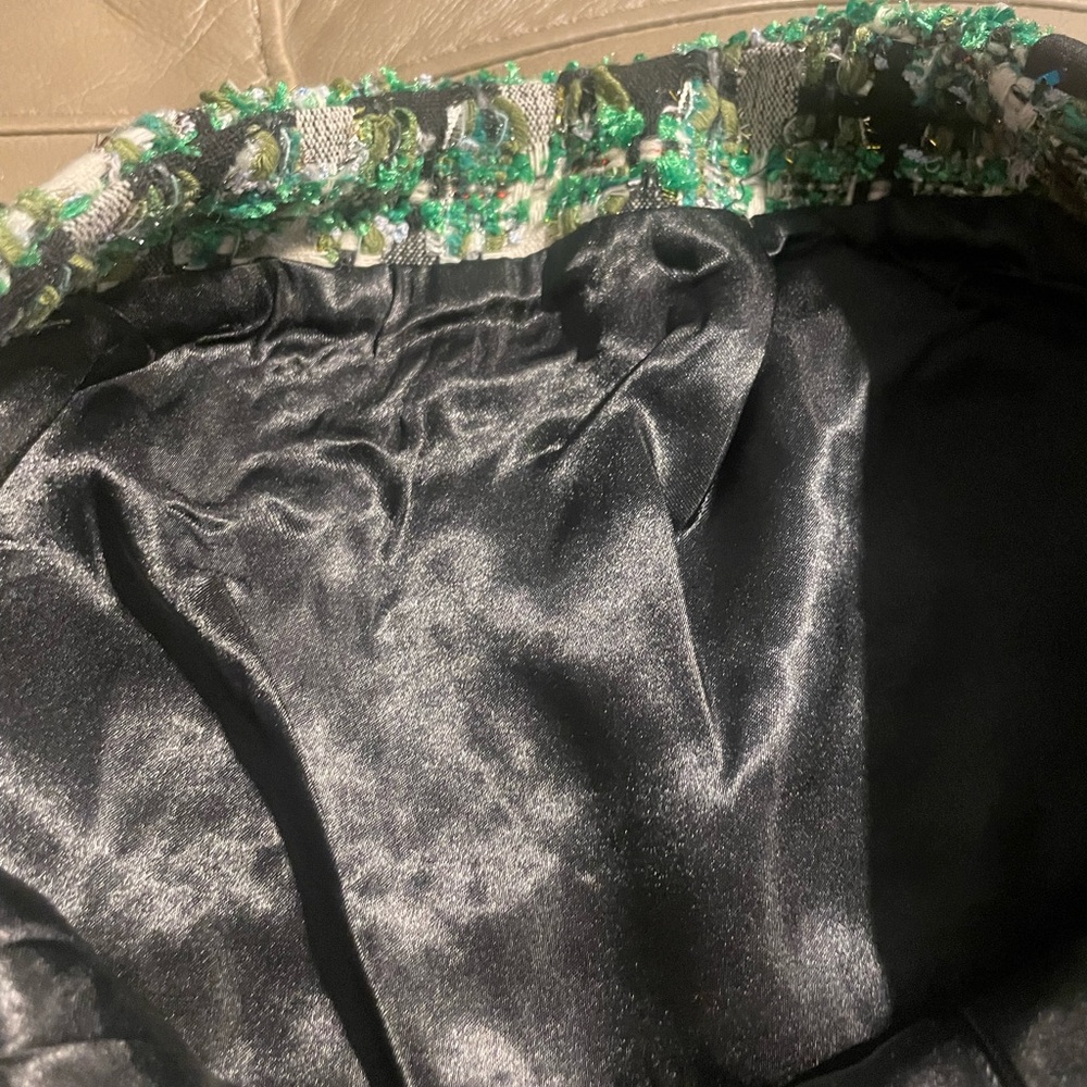 AKIRA Green and Black Tweed Mini Skirt - Picture 5 of 7